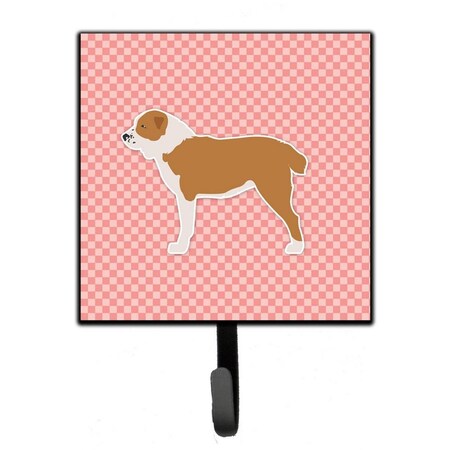 Jensendistributionservices Central Asian Shepherd Dog Checkerboard Pink Leash or Key Holder MI1705053